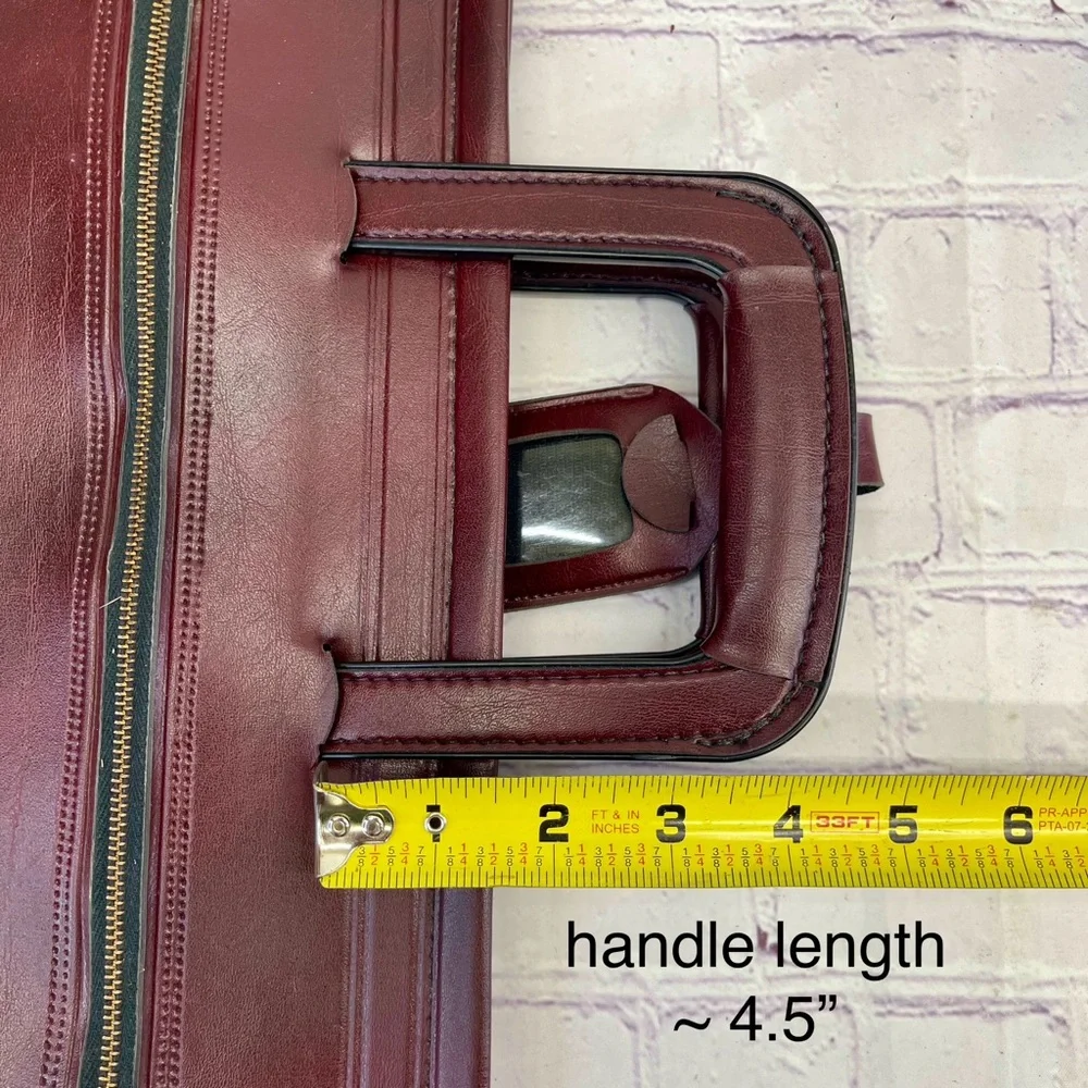 {american portfolio co} Vintage Burgundy Red Leather Attache Briefcase